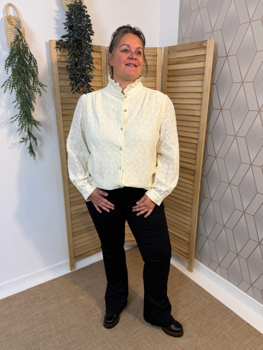 Chemise Brodée Maelle Grande Taille Dentelle | Marina & Paloma
