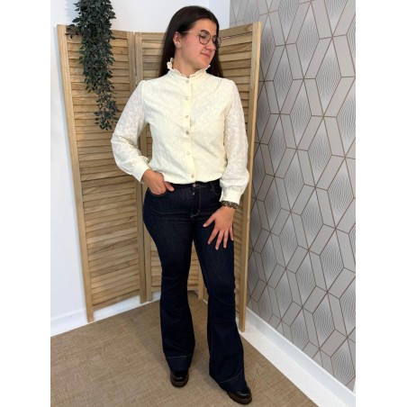 Chemise Brodée Maelle Avec Col à Volants Femme | Marina & Paloma
