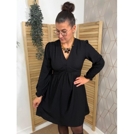 Robe Maelle Unie Manche Longue Évasée Femme | Marina & Paloma