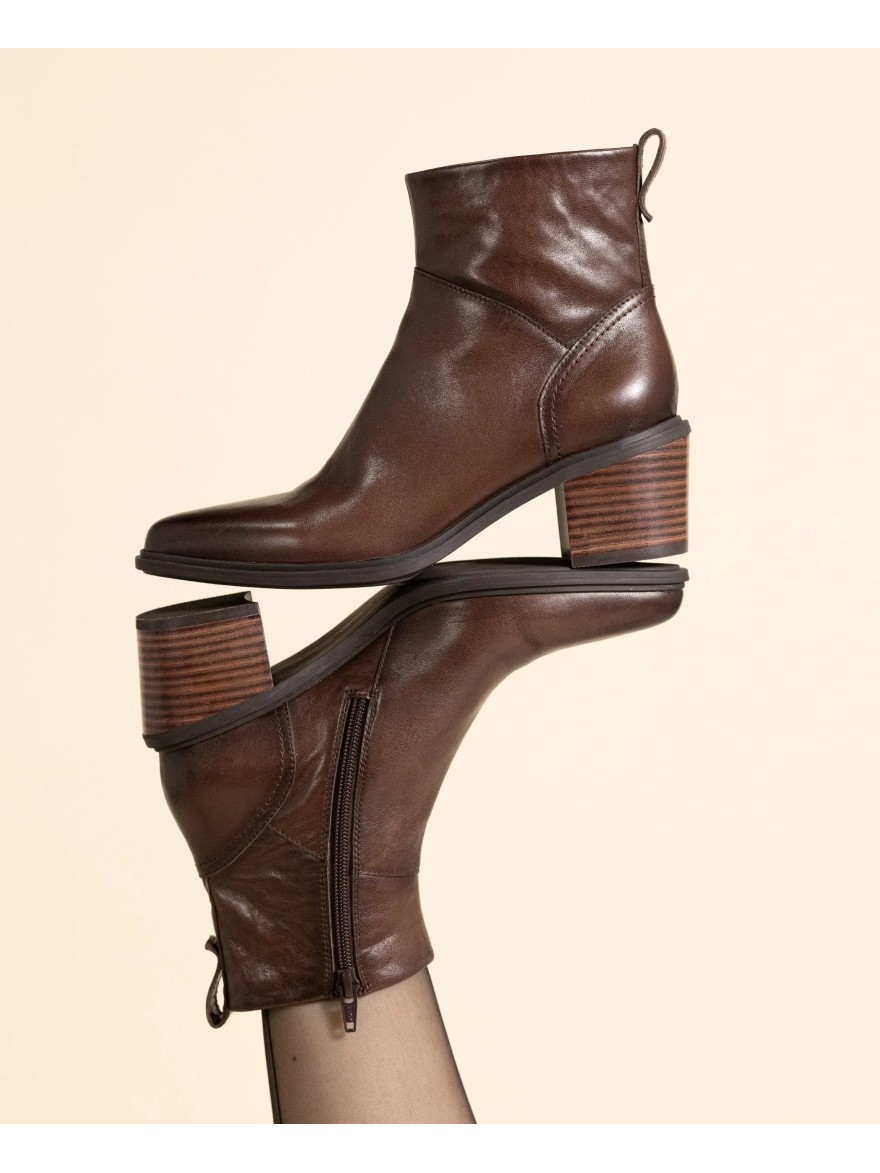 Bottine Fugitive Laruz Marron Noisette Talon 6 cm | Marina & Paloma