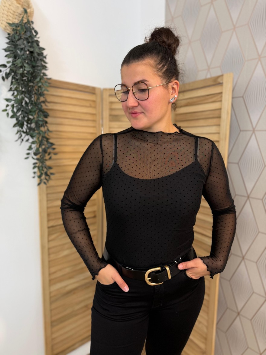 Haut Transparent en Tulle à Pois Vivichy Femme | Marina & Paloma