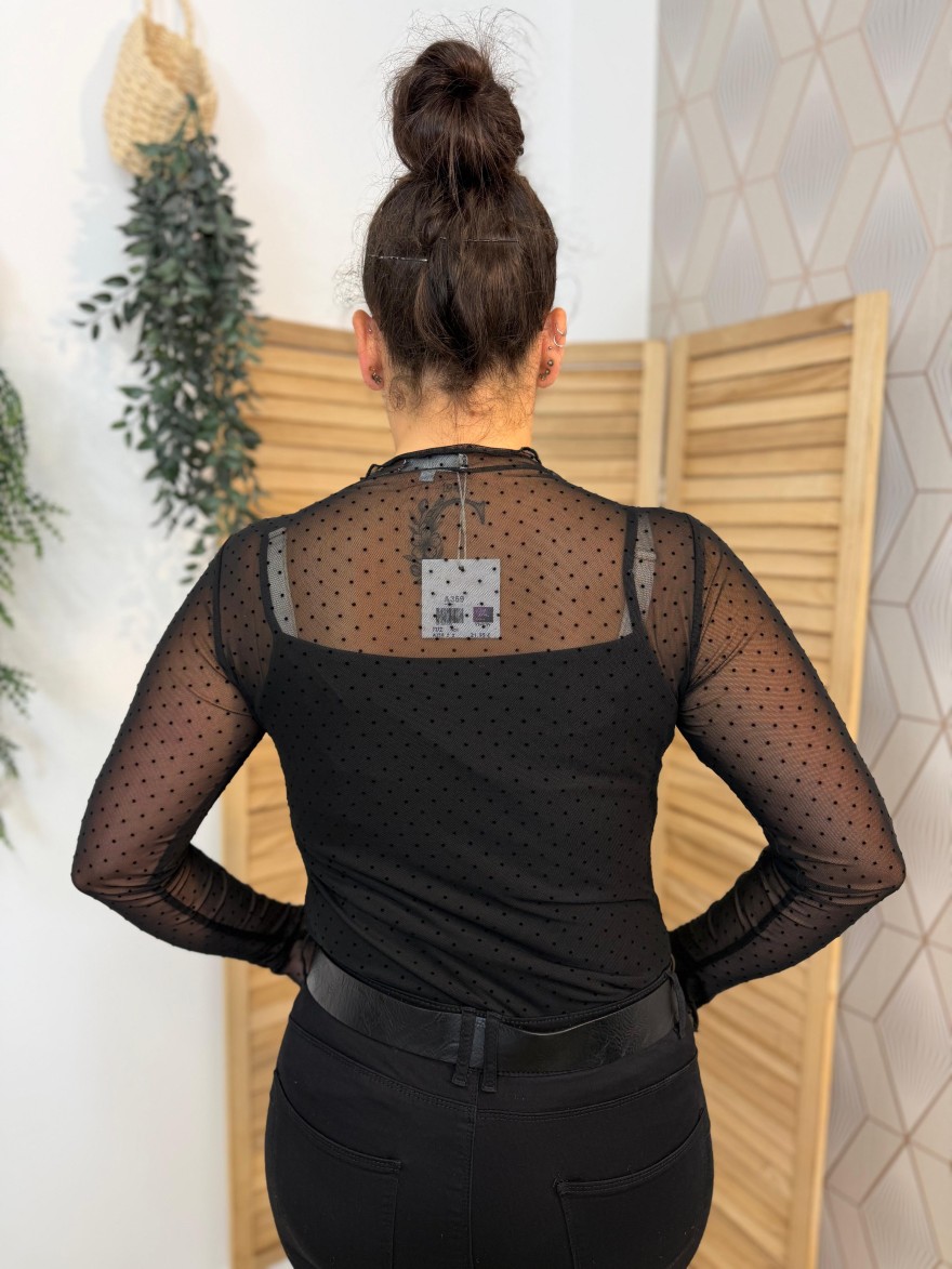 Haut Transparent en Tulle à Pois Vivichy Femme | Marina & Paloma