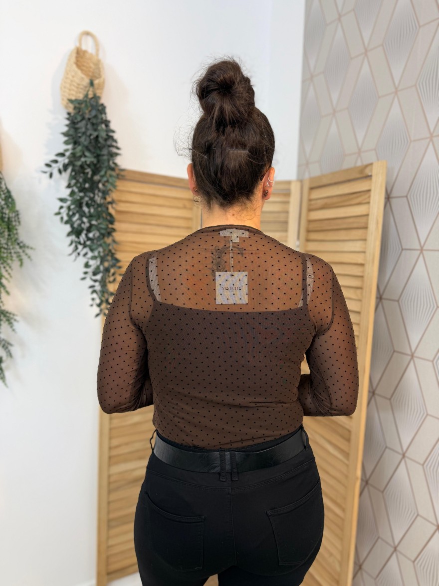 Haut Transparent en Tulle à Pois Vivichy Femme | Marina & Paloma