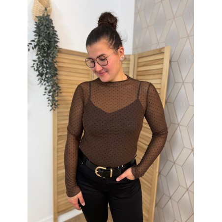 Haut Transparent en Tulle à Pois Vivichy Femme | Marina & Paloma