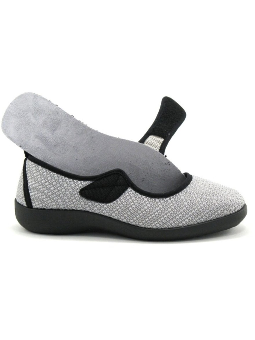 Chausson à Bride Fargeot Tarama Gris Compensé 3 cm | Marina & Paloma