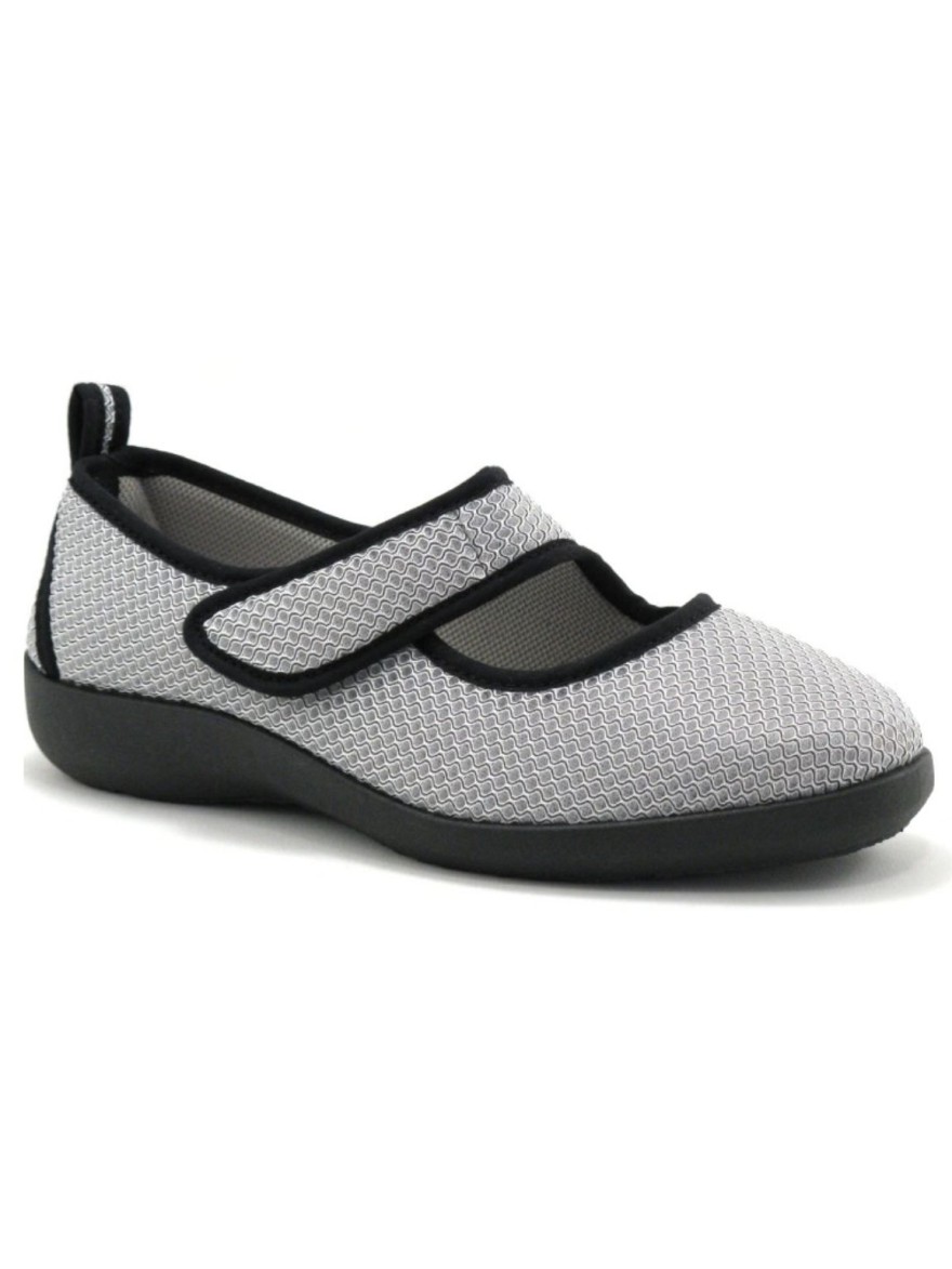 Chausson à Bride Fargeot Tarama Gris Compensé 3 cm | Marina & Paloma