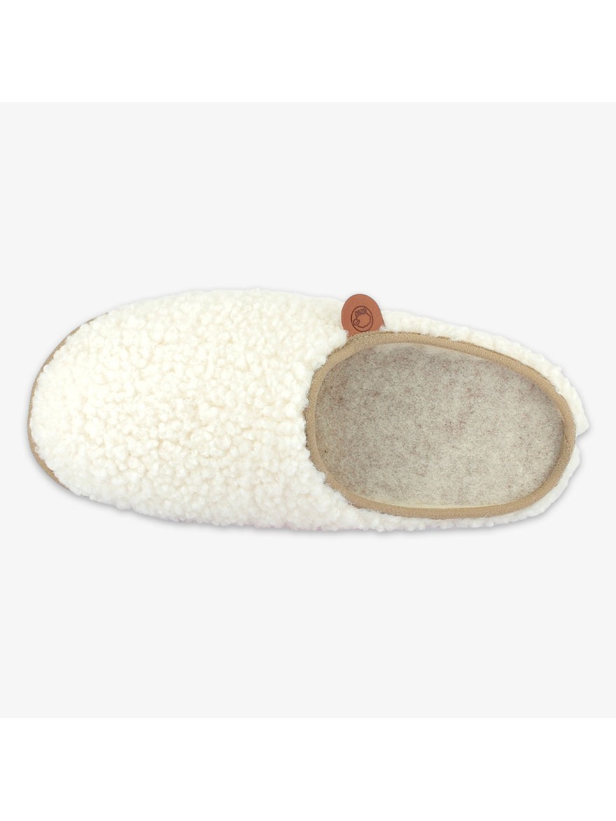 Chausson Mule Fourrée Chausse Mouton Calou Écru | Marina & Paloma
