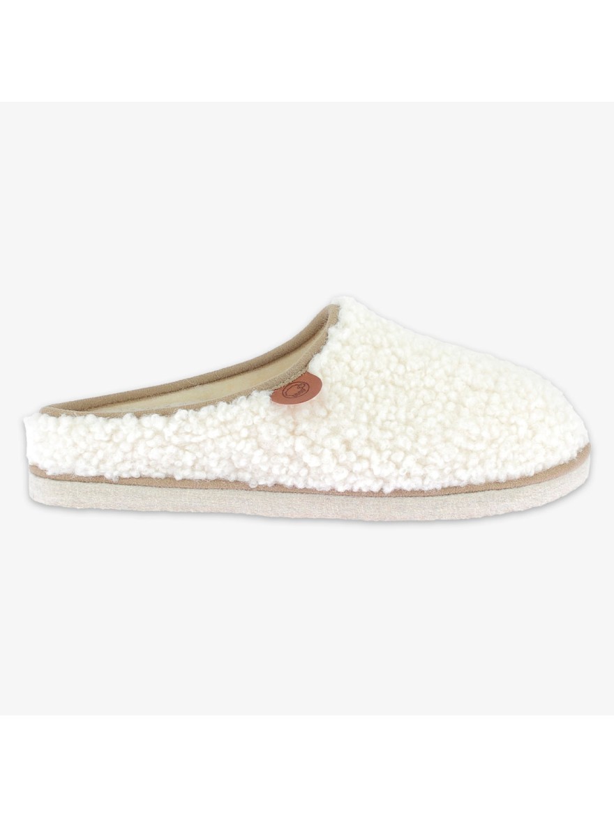 Chausson Mule Fourrée Chausse Mouton Calou Écru | Marina & Paloma