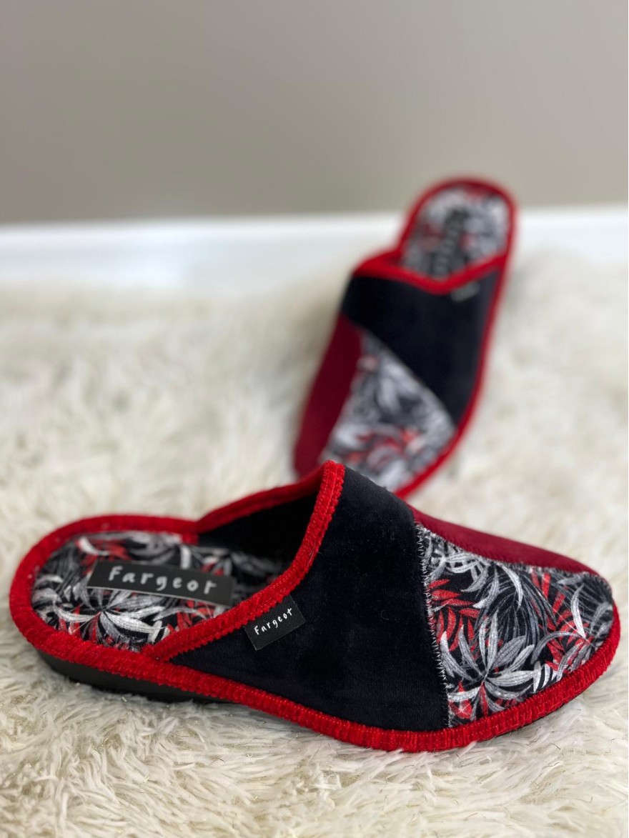 Chausson Mule Fargeot Perilla Rouge Compensé 3 cm | Marina & Paloma