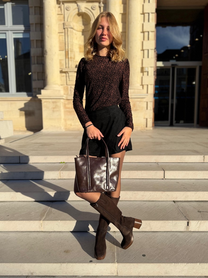 Botte Plateforme à Talon Cristel Dorking D9339 Nubuck Marron | Marina & Paloma