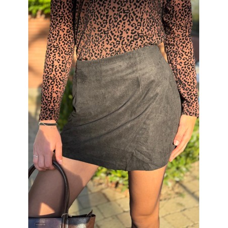 Jupe Short Suédine Maelle Femme Coupe Évasée | Marina & Paloma