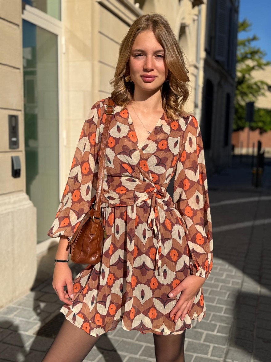 Robe à Motifs By One Cache-Cœur et Ceinture | Marina & Paloma