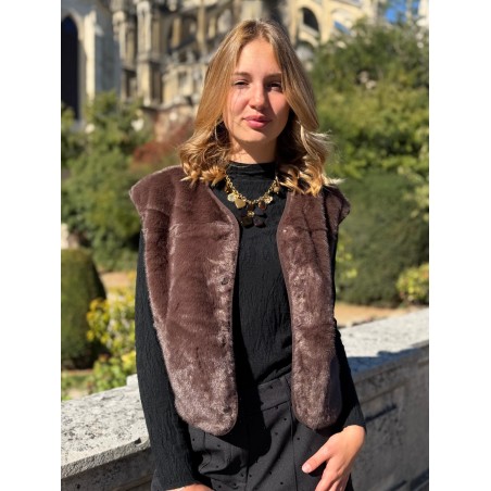 Gilet Sans Manche Effet Fourrure Kilky Femme | Marina & Paloma