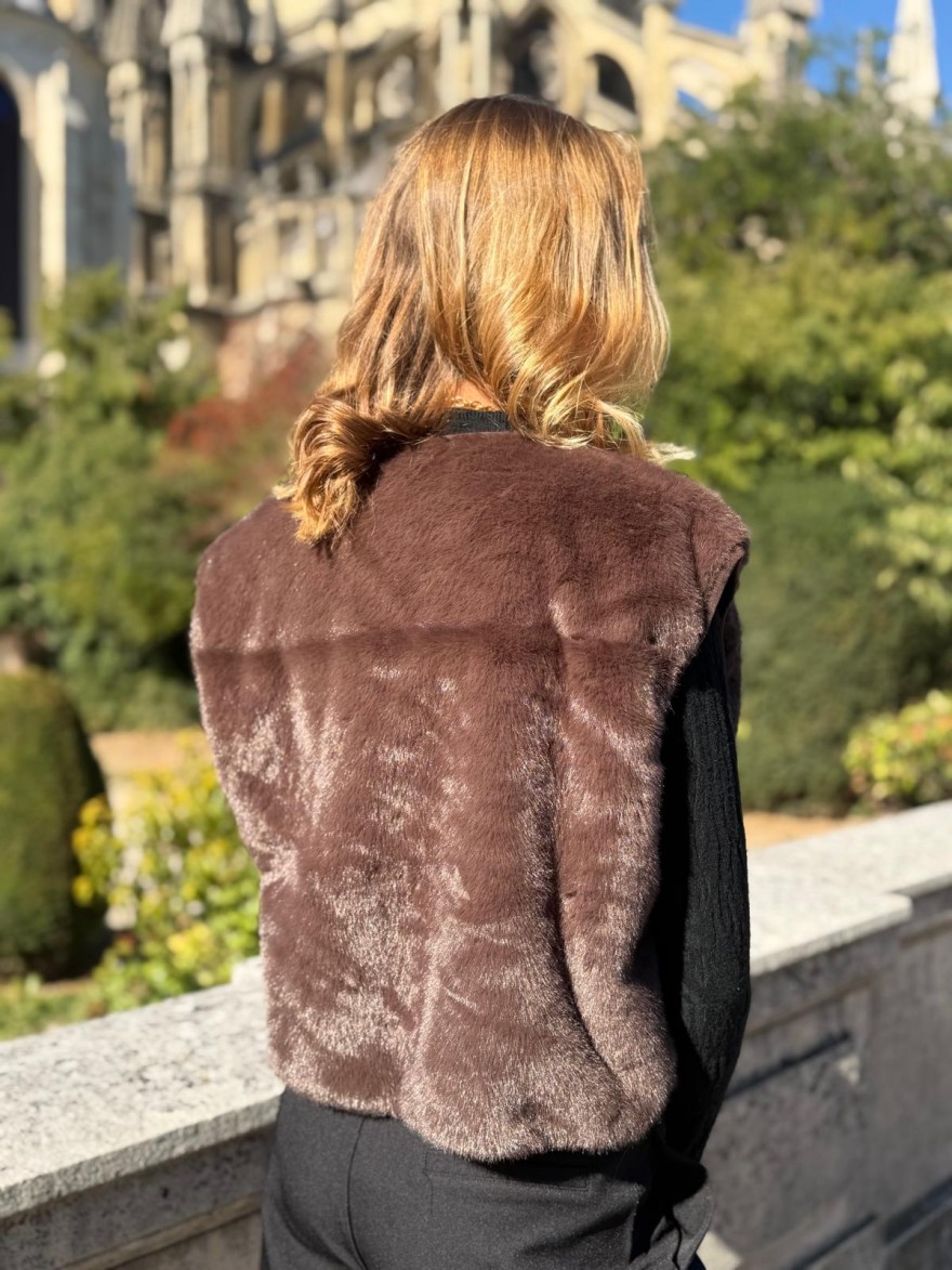 Gilet Sans Manche Effet Fourrure Kilky Femme | Marina & Paloma