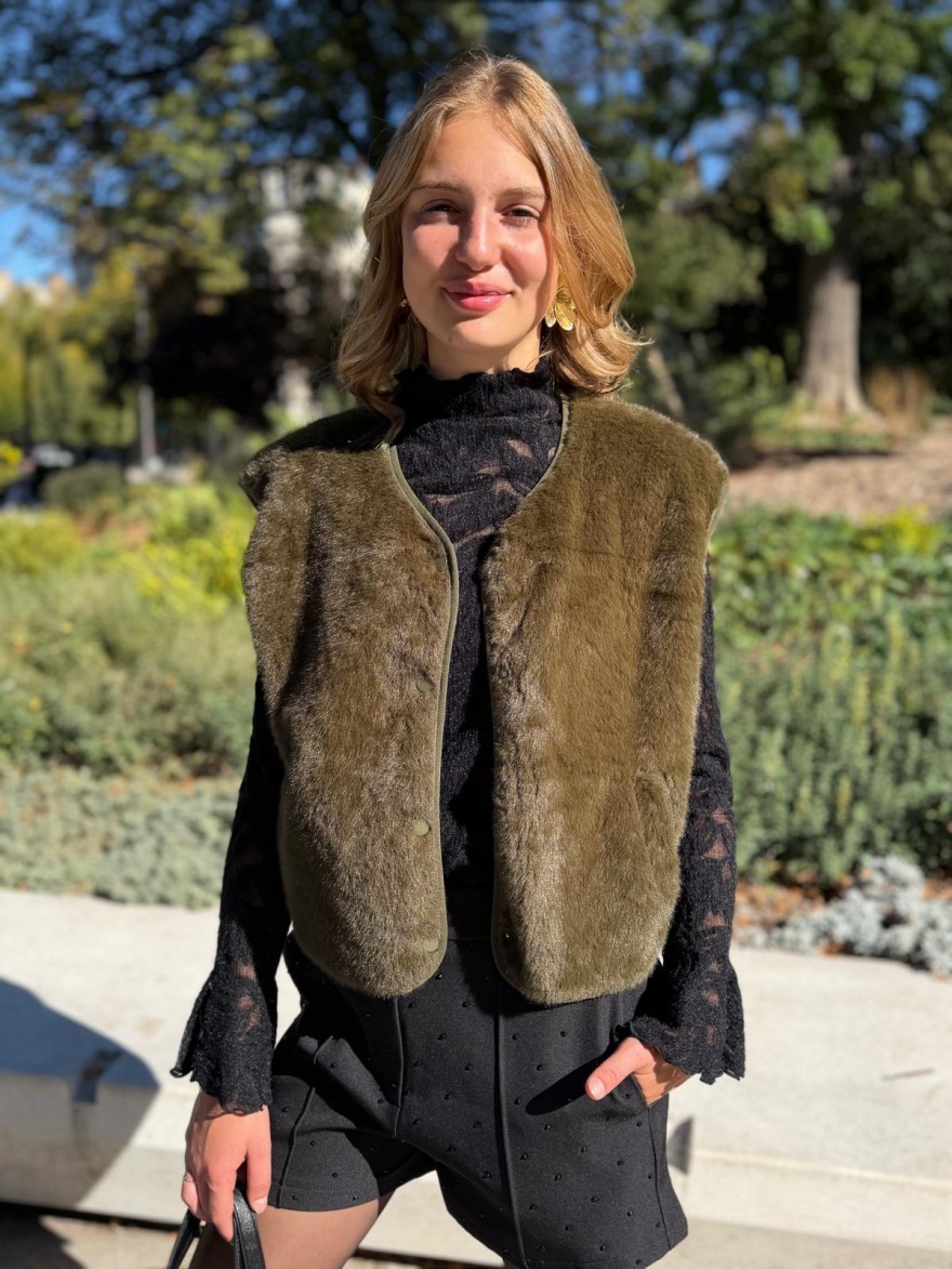 Gilet Sans Manche Effet Fourrure Kilky Femme | Marina & Paloma