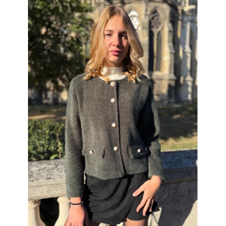 Veste Habillée Col Rond Femme Boutons Bijoux | Marina & Paloma