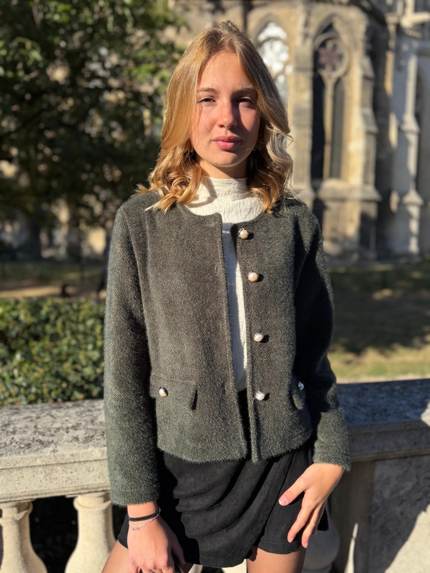 Veste Habillée Col Rond Femme Boutons Bijoux | Marina & Paloma