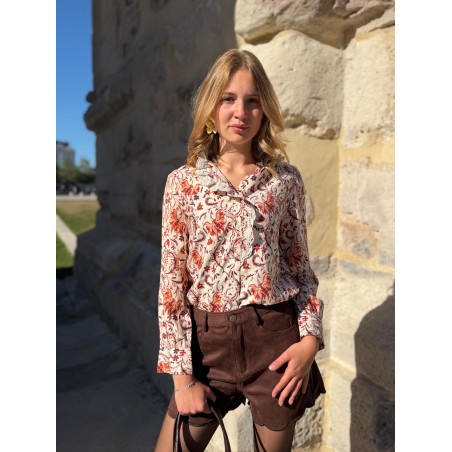 Chemise Maelle à Motifs Fleuris et Dentelle | Marina & Paloma