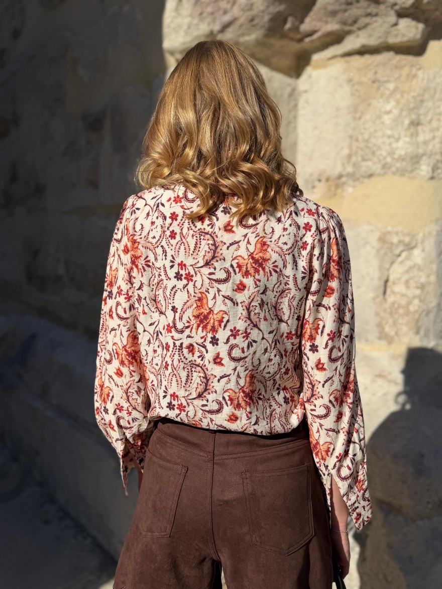 Chemise Maelle à Motifs Fleuris et Dentelle | Marina & Paloma
