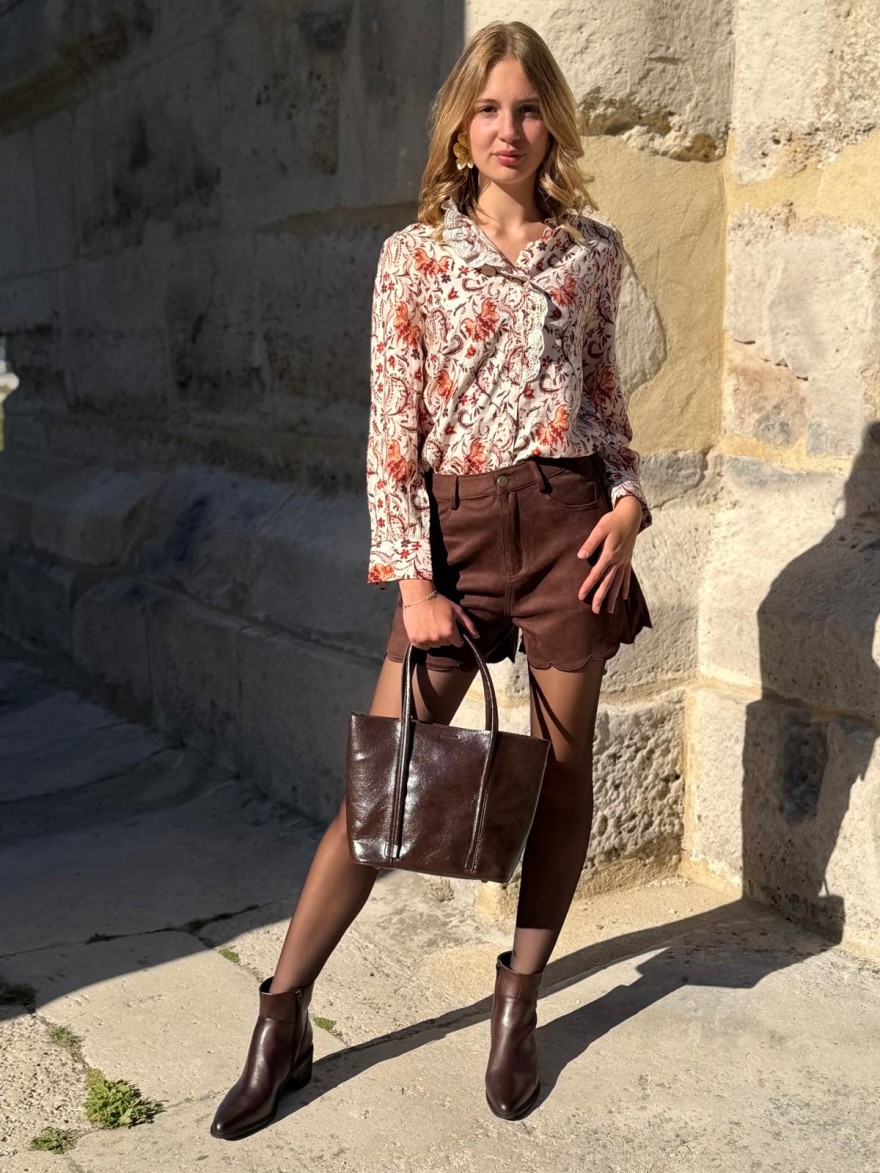 Chemise Maelle à Motifs Fleuris et Dentelle | Marina & Paloma