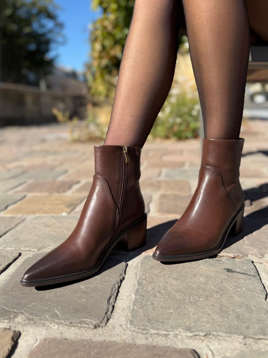 Bottine Fugitive Pulco Marron Noisette Talon 6 cm | Marina & Paloma