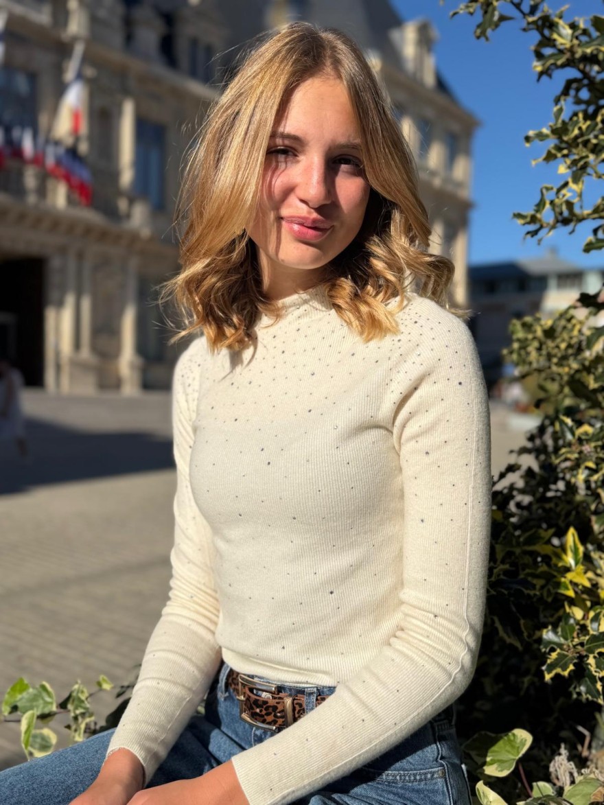 Pull Fin à Strass Moulant Kilky Femme Col Montant | Marina & Paloma
