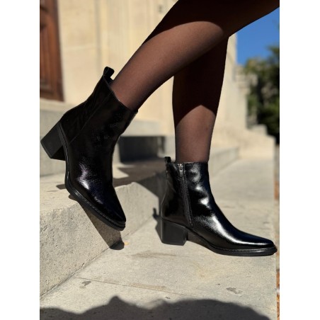 Bottine à Talon Dorking Tess D9822 Noire – Bout Pointu | Marina & Paloma