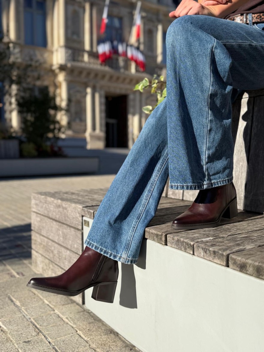 Bottine Dorking D9822 Marron Cuir Lisse & Talon 6,5 cm | Marina & Paloma