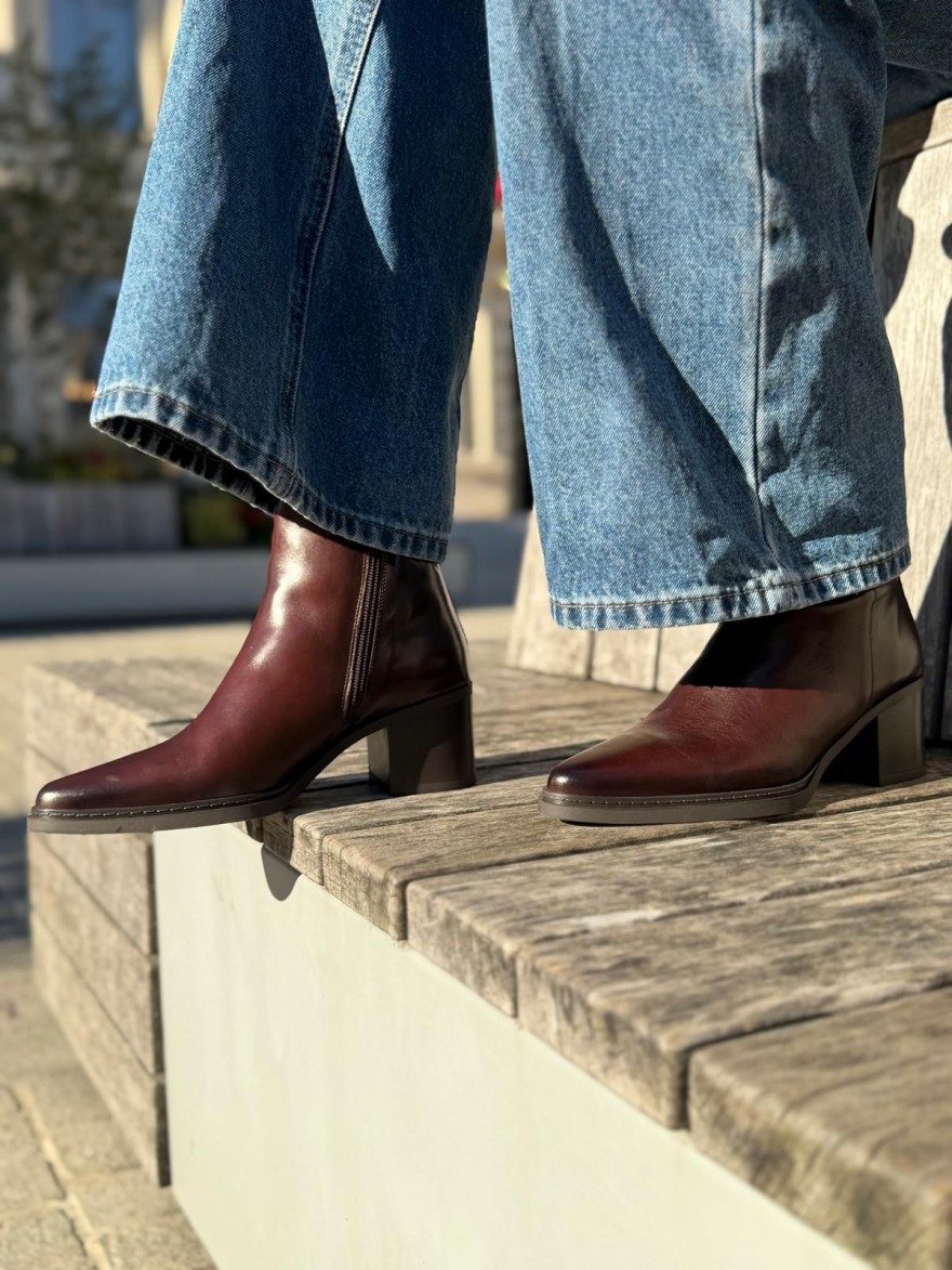 Bottine Dorking D9822 Marron Cuir Lisse & Talon 6,5 cm | Marina & Paloma