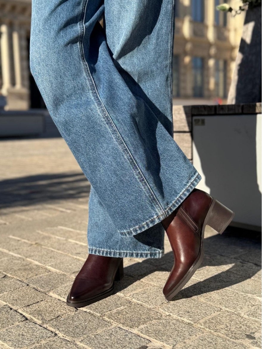 Bottine Dorking D9822 Marron Cuir Lisse & Talon 6,5 cm | Marina & Paloma