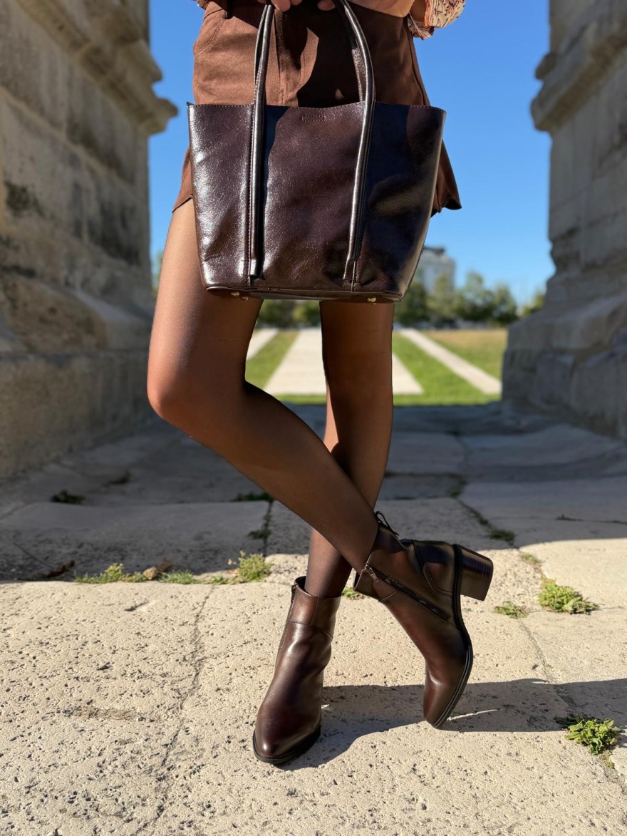 Bottine Fugitive Laruz Marron Noisette Talon 6 cm | Marina & Paloma