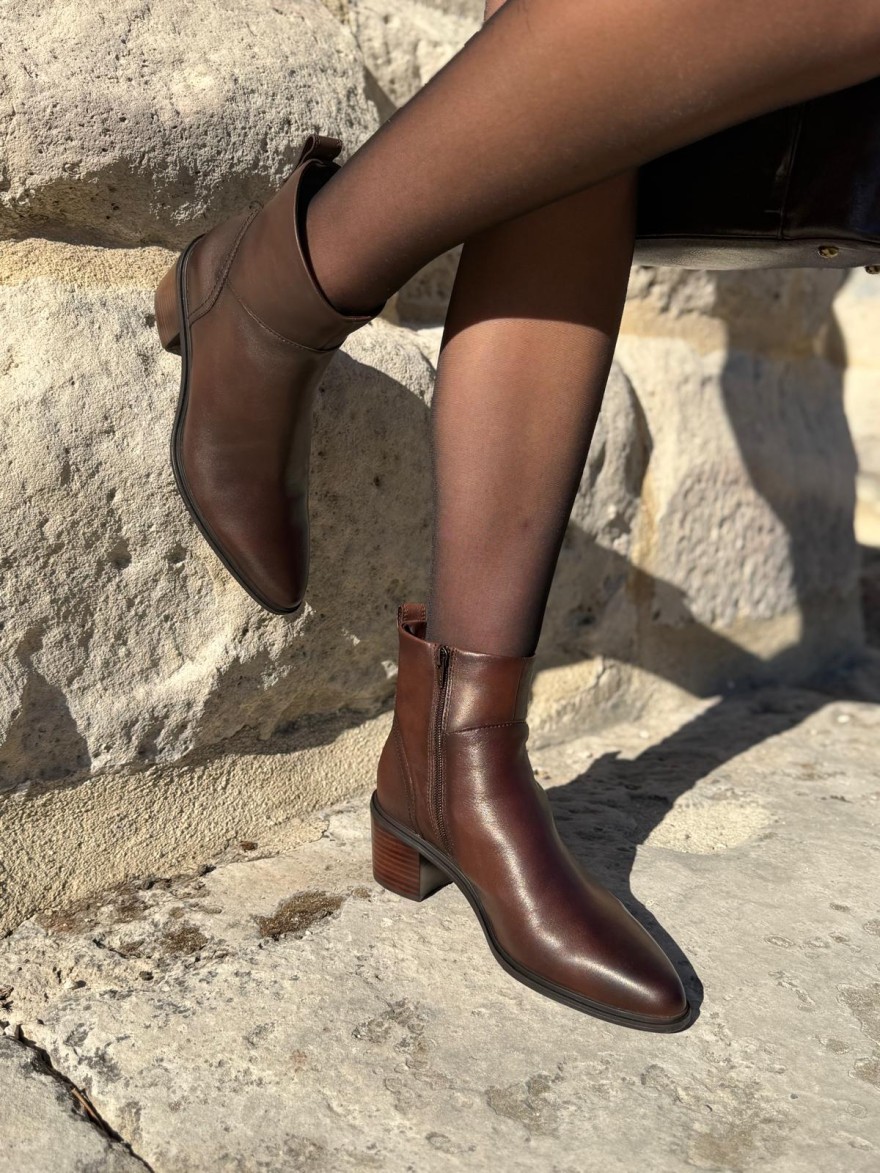 Bottine Fugitive Laruz Marron Noisette Talon 6 cm | Marina & Paloma
