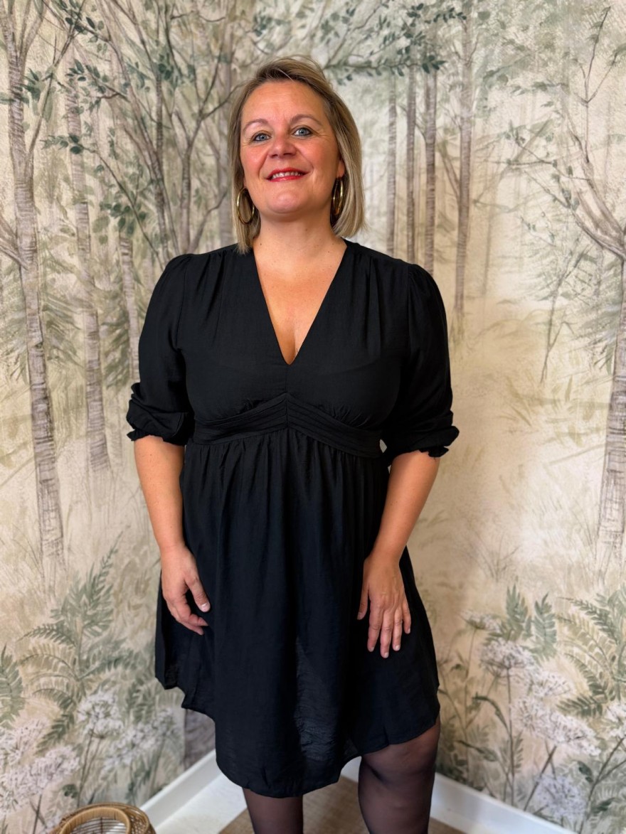 Robe Maelle Unie Grande Taille Col V Femme | Marina & Paloma