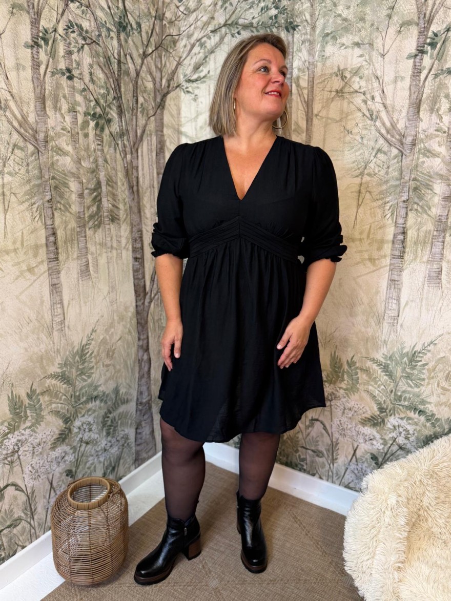 Robe Maelle Unie Grande Taille Col V Femme | Marina & Paloma