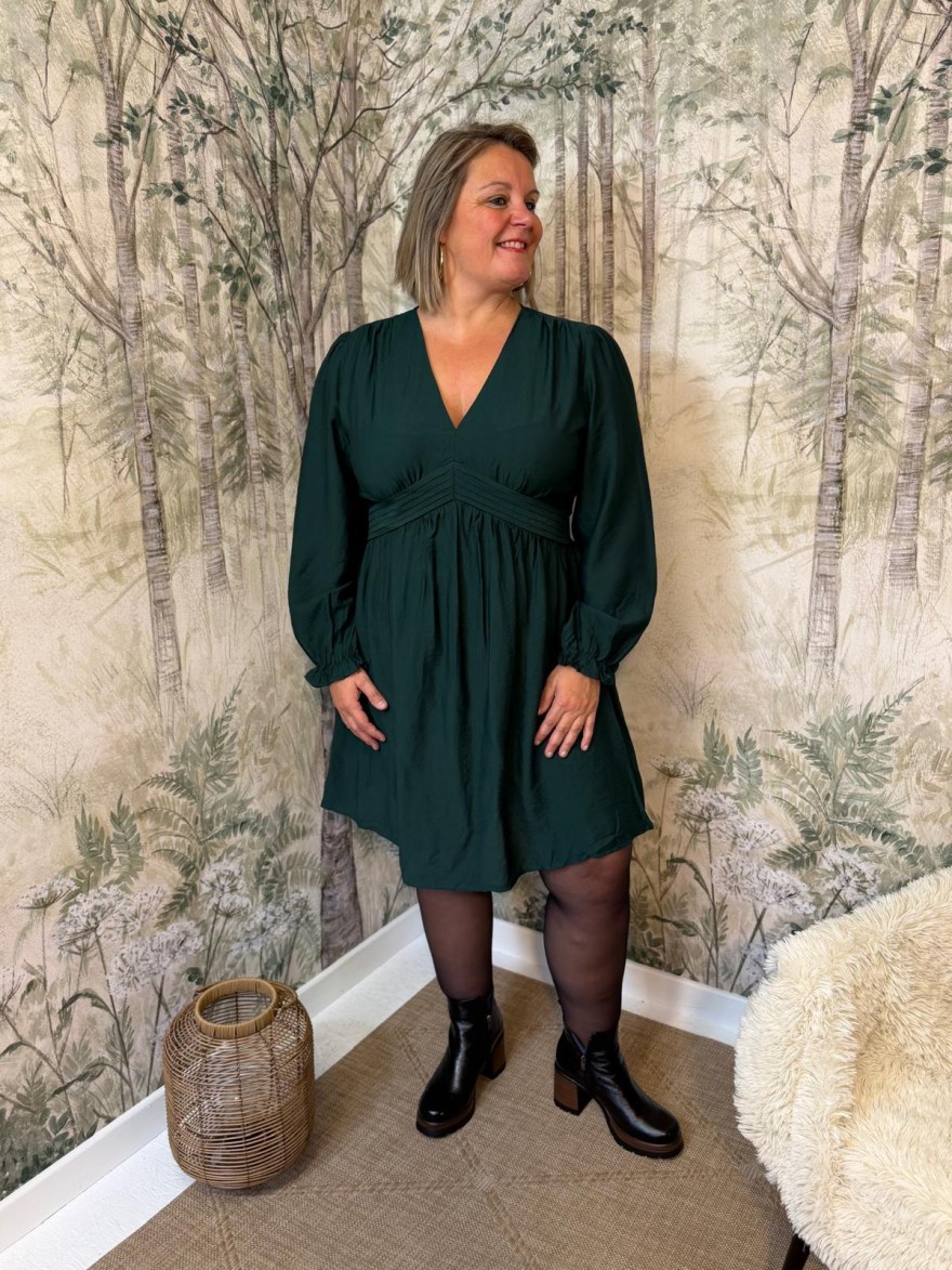 Robe Maelle Unie Grande Taille Col V Femme | Marina & Paloma
