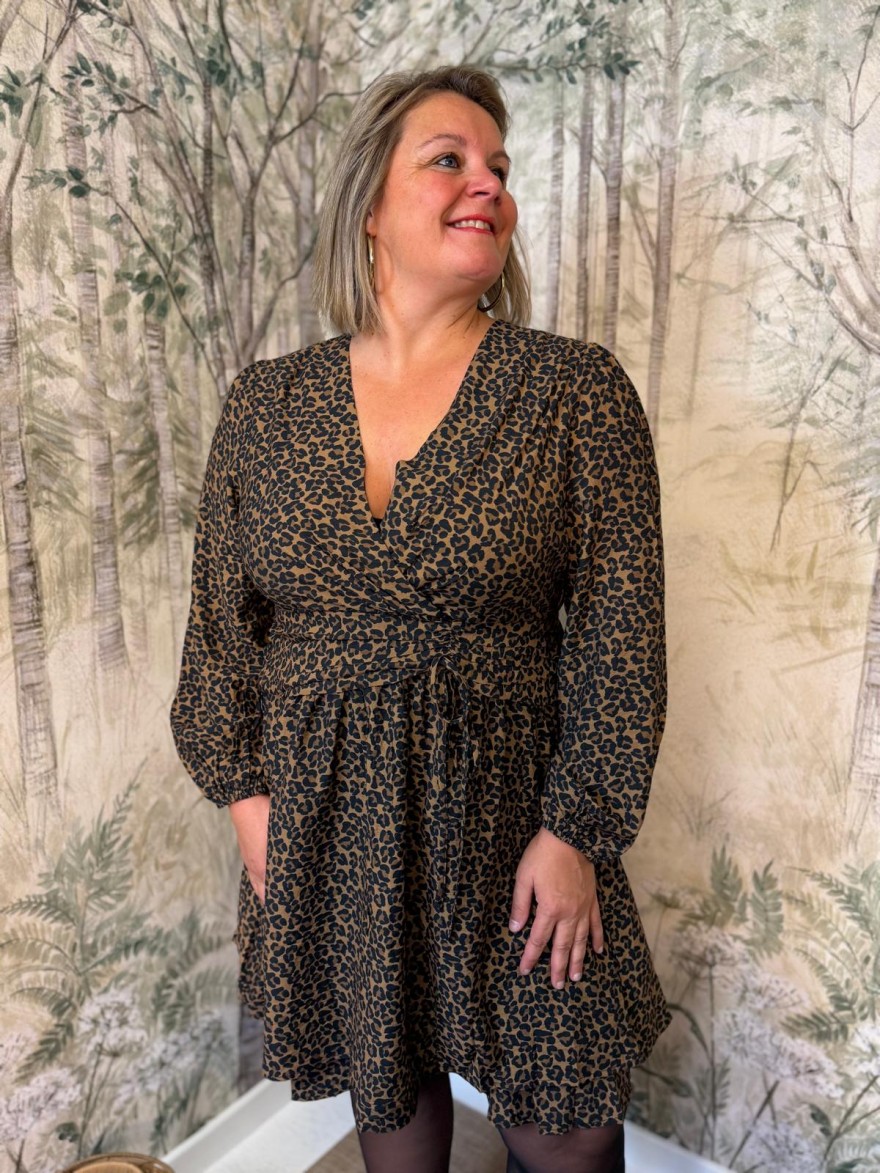 Robe Léopard Maelle Grande Taille Cache-Cœur | Marina & Paloma