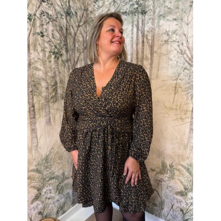 Robe Léopard Maelle Grande Taille Cache-Cœur | Marina & Paloma