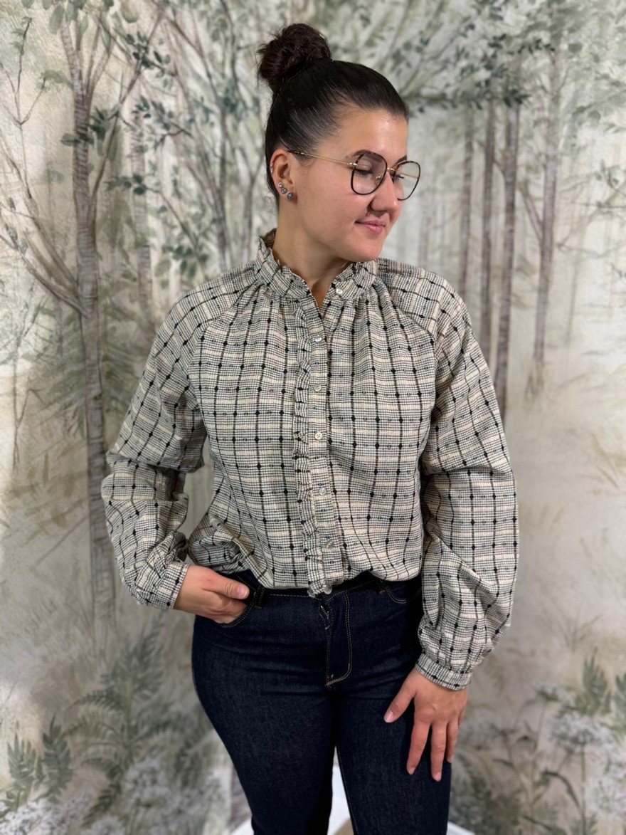 Chemise Col Montant Emma et Ella à Carreaux | Marina & Paloma