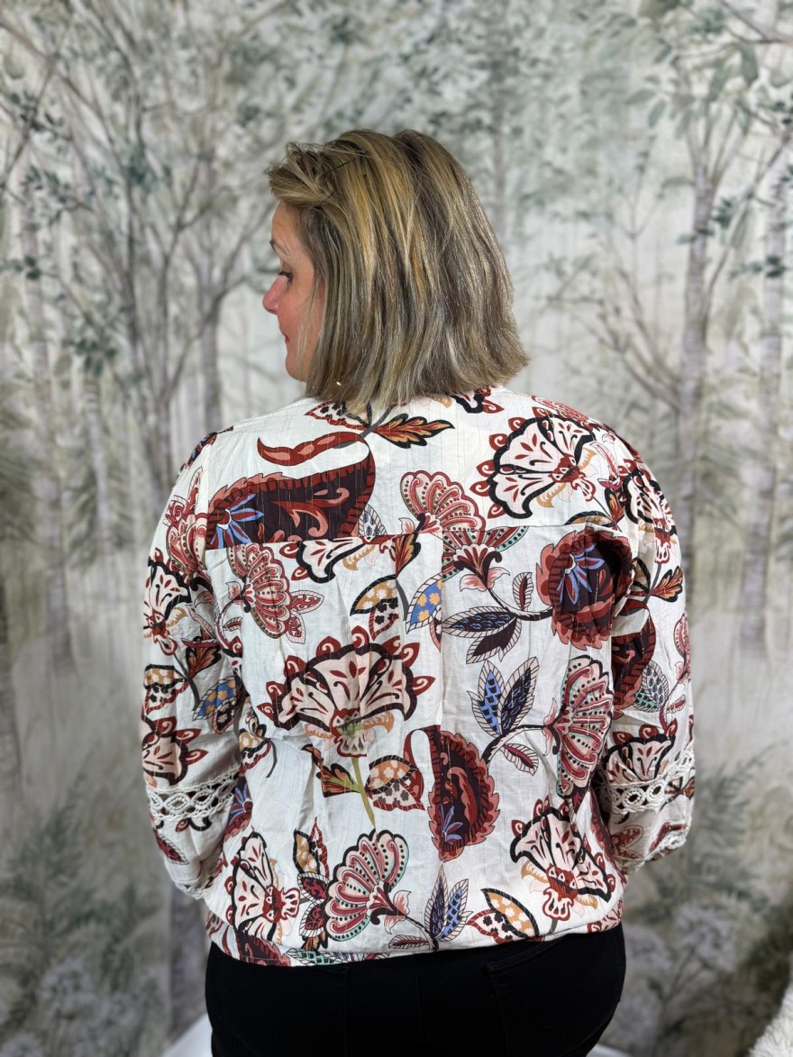 Chemise Maelle Imprimé Bordeaux Grande Taille | Marina & Paloma