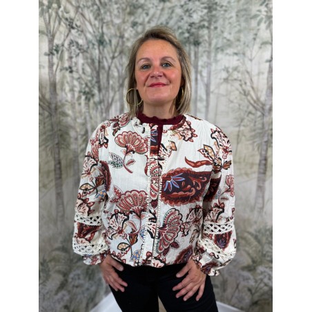 Chemise Maelle Imprimé Bordeaux Grande Taille | Marina & Paloma