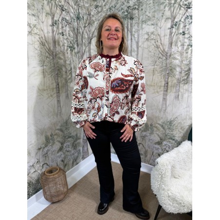 Chemise Maelle Imprimé Bordeaux Grande Taille | Marina & Paloma