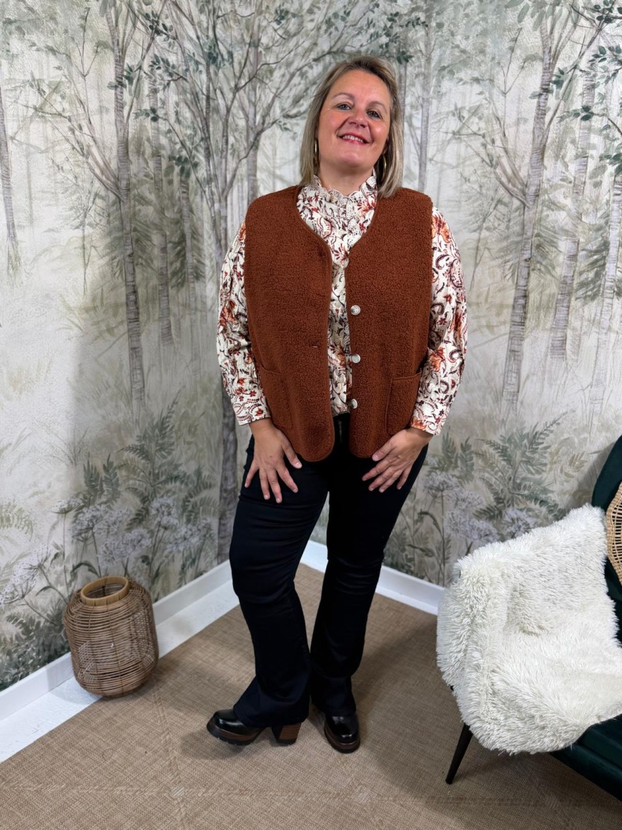 Gilet Sans Manche Brique Maelle Grande Taille | Marina & Paloma