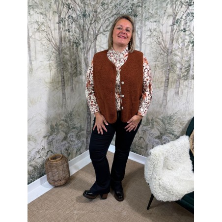 Gilet Sans Manche Brique Maelle Grande Taille | Marina & Paloma