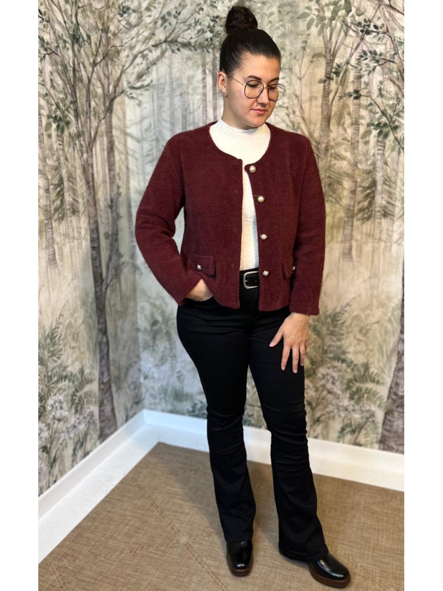 Veste Habillée Col Rond Femme Boutons Bijoux | Marina & Paloma