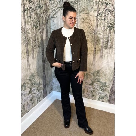 Veste Habillée Col Rond Femme Boutons Bijoux | Marina & Paloma
