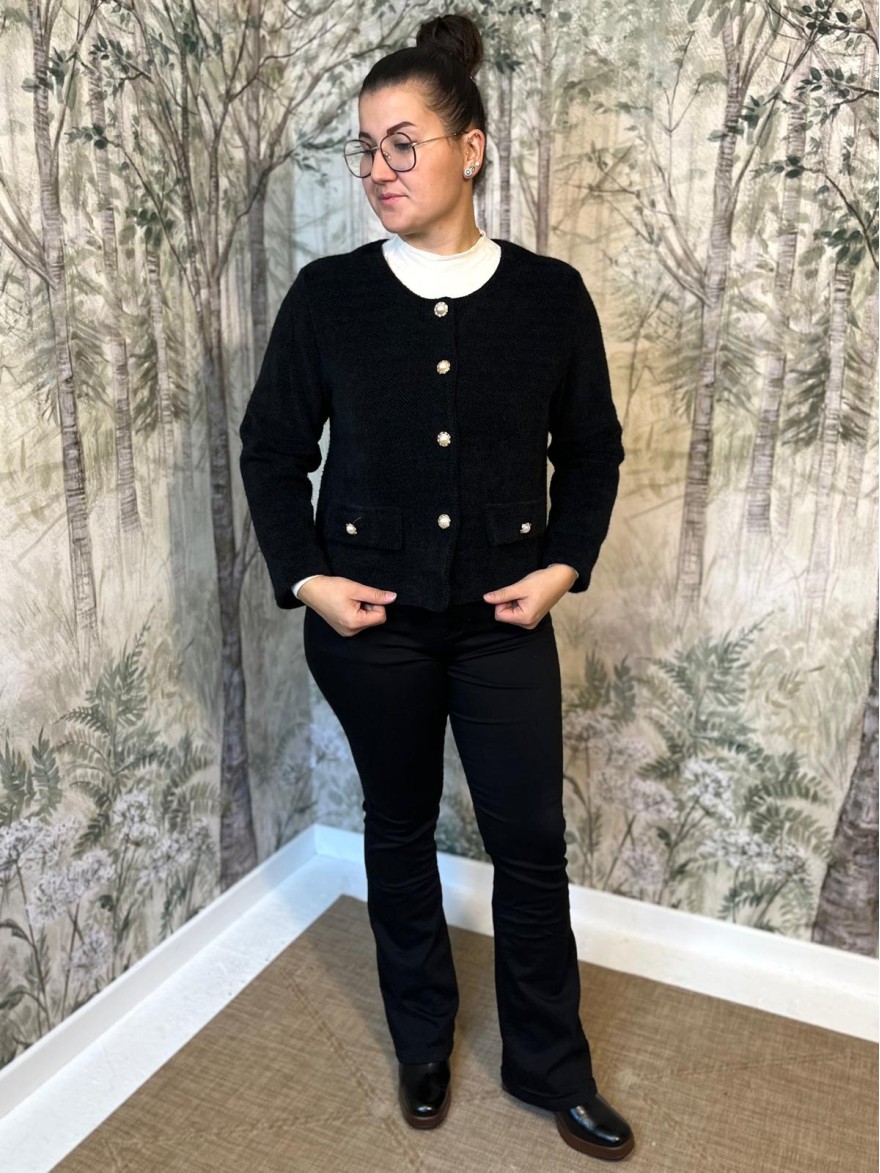 Veste Habillée Col Rond Femme Boutons Bijoux | Marina & Paloma