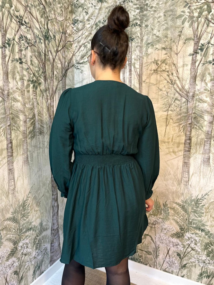 Robe Maelle Unie Manche Longue Évasée Femme | Marina & Paloma
