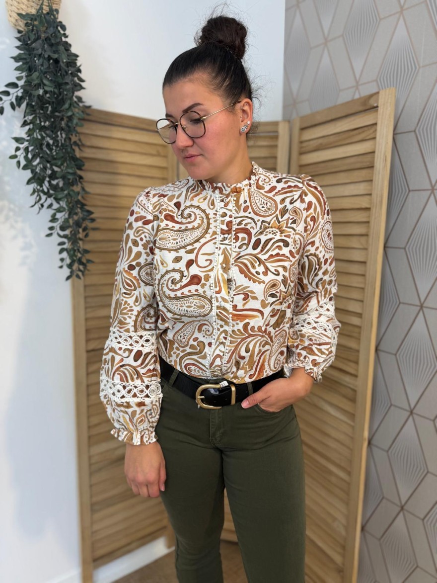 Chemise à Motifs Maelle Femme Dentelle Ajourée | Marina & Paloma