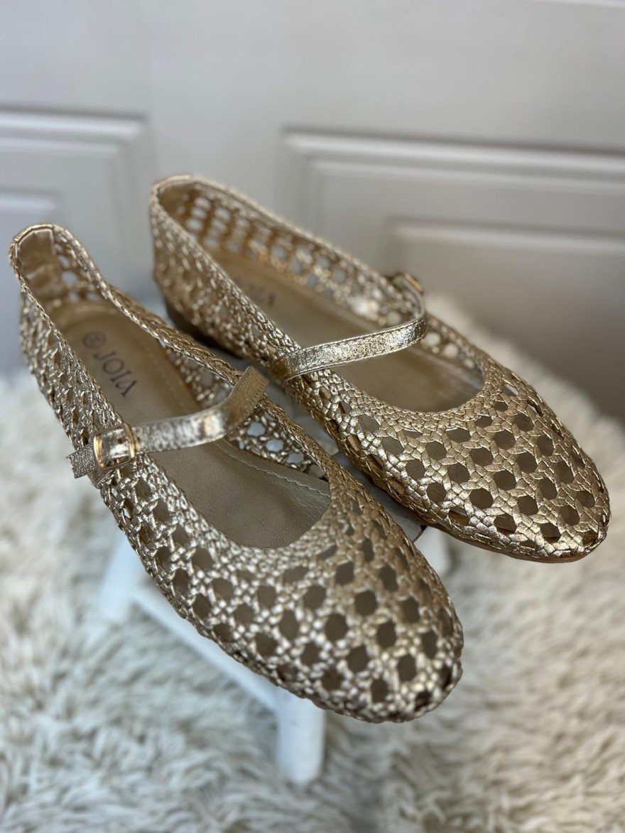 Ballerine à Bride Or Perforée Joia Femme | Marina & Paloma
