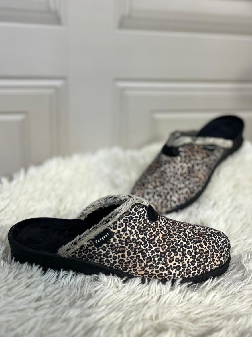 Chausson Mule Fargeot Vizir Léopard Compensé 4 cm | Marina & Paloma